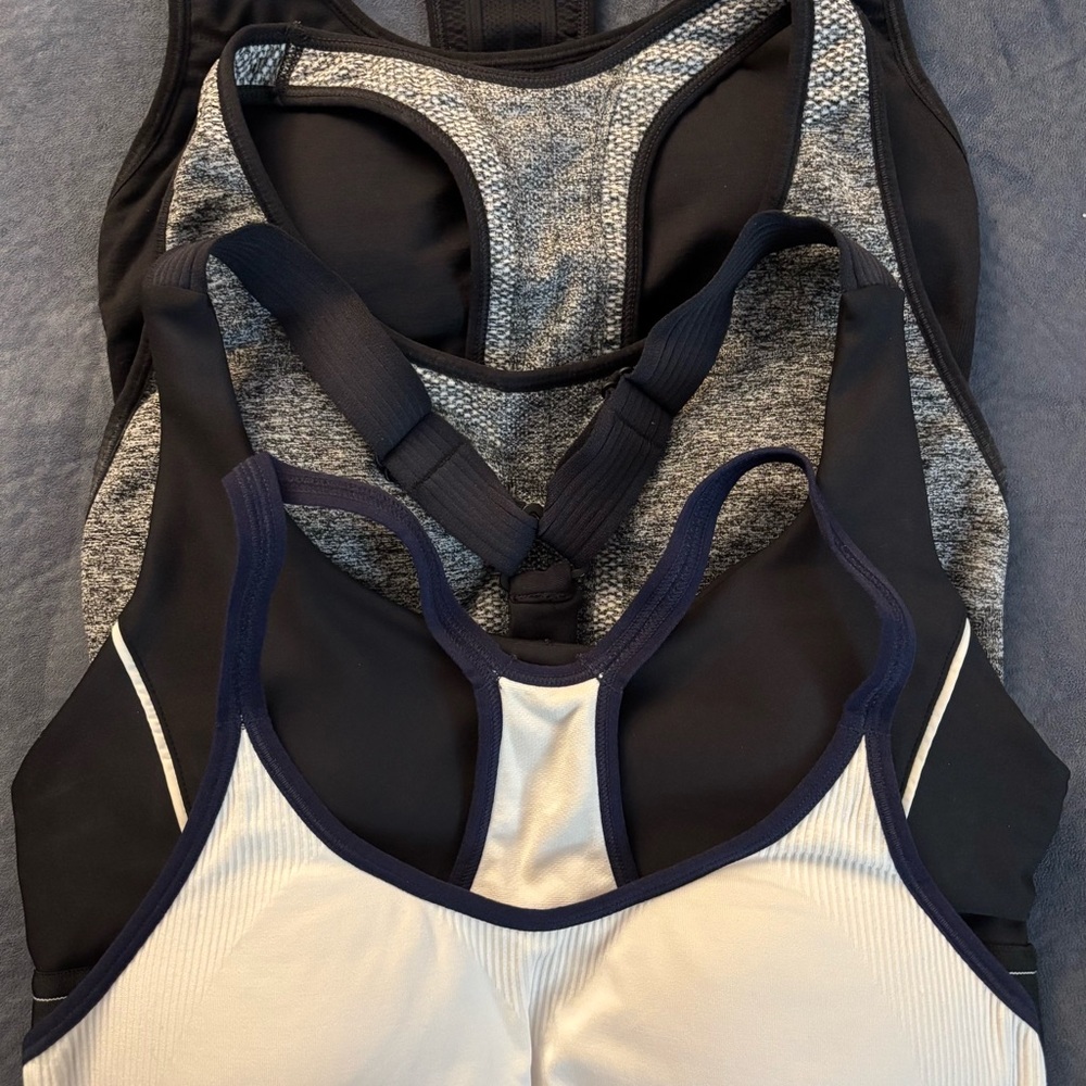 Black and Gray Sports Bras Set of 4 size M
